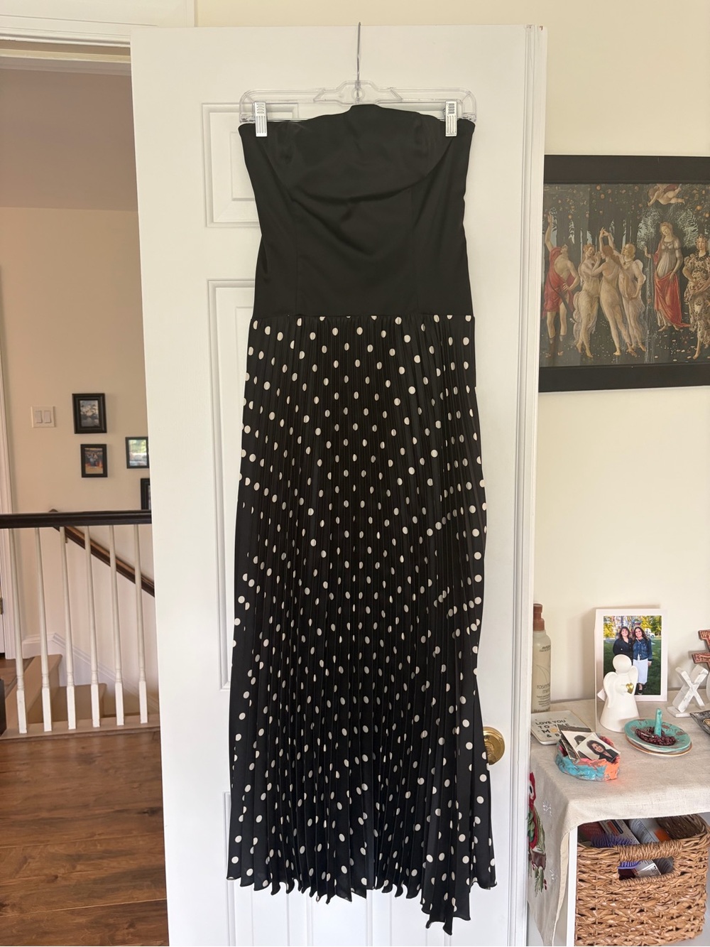 Abercrombie & Fitch Strapless Black Polka Dot Maxi Dress - Picture 2 of 6